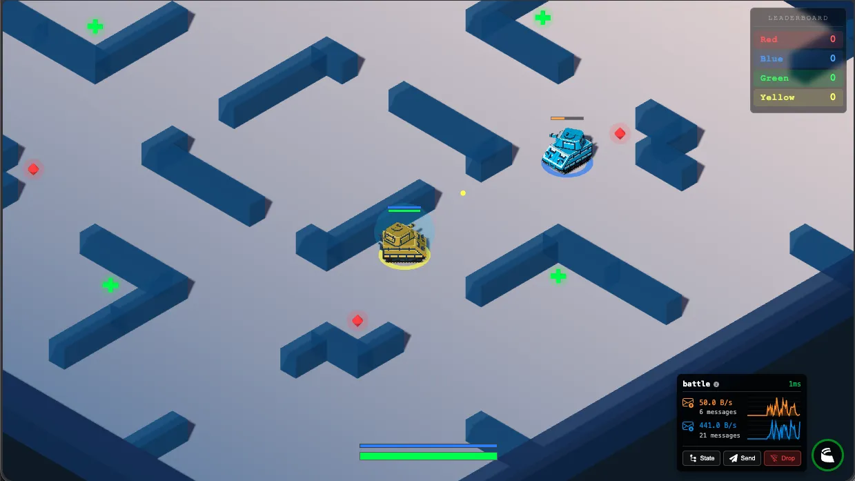 Realtime Tanks running in the browser on PlayCanvas
